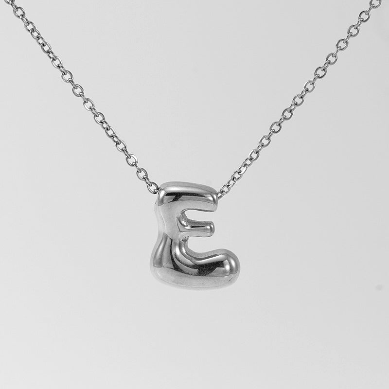 Wholesale Glossy bubble letter necklace for women 26 English letter pendants